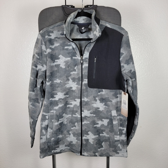 Skechers Other - SKECHERS‎ Golounge Boundless Fleece Recovery Jacket Gray Black Camo Men's S